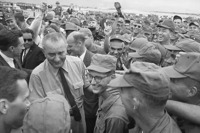 Framed Print : Johnson Visits Vietnam Military Base Framed Print : Johnson Visits Vietnam Military Base