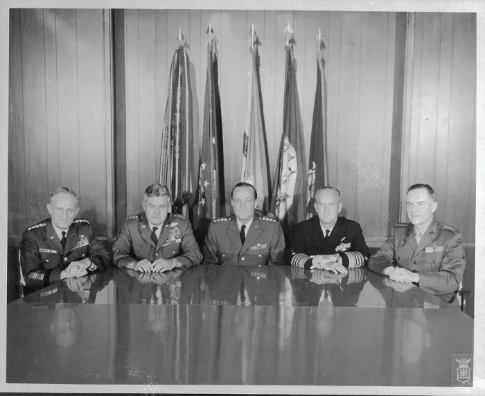 Framed Print : Joint Chiefs of Staff Standing Near Flags Framed Print : Joint Chiefs of Staff Standing Near Flags