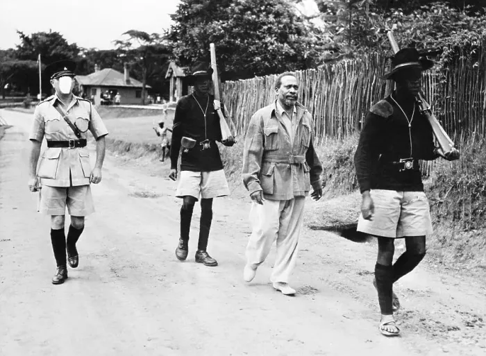 Framed Print : Jomo Kenyatta Guarded By British Framed Print : Jomo Kenyatta Guarded By British