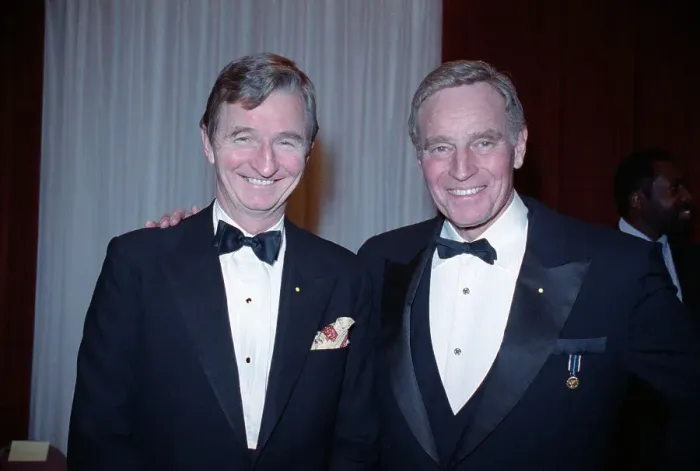 Framed Print : Jonathan Bush and Charlton Heston