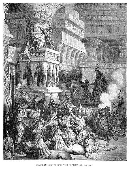 Jonathan destroying the Temple of Dagon
