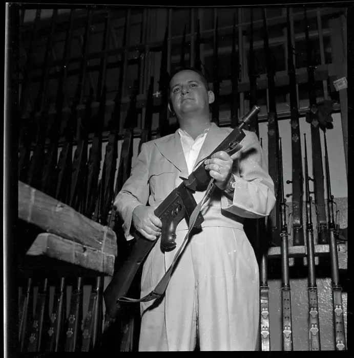 Framed Print : Jose Antonio Remon Carries a Machine Gun Framed Print : Jose Antonio Remon Carries a Machine Gun