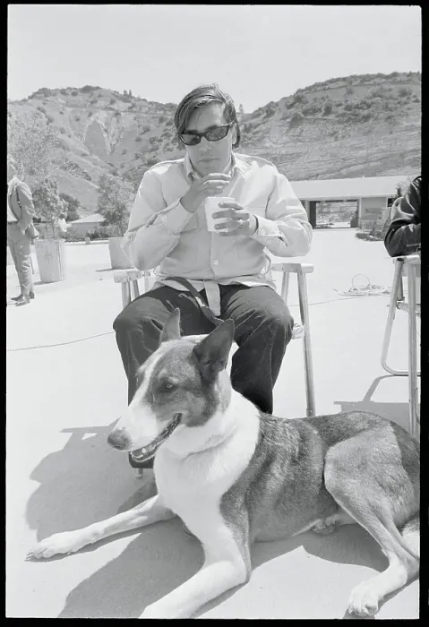 Framed Print : Jose Feliciano with Dog Framed Print : Jose Feliciano with Dog