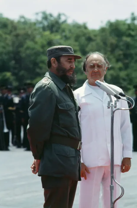 Framed Print : Jose Lopez Portillo And Fidel Castro Framed Print : Jose Lopez Portillo And Fidel Castro