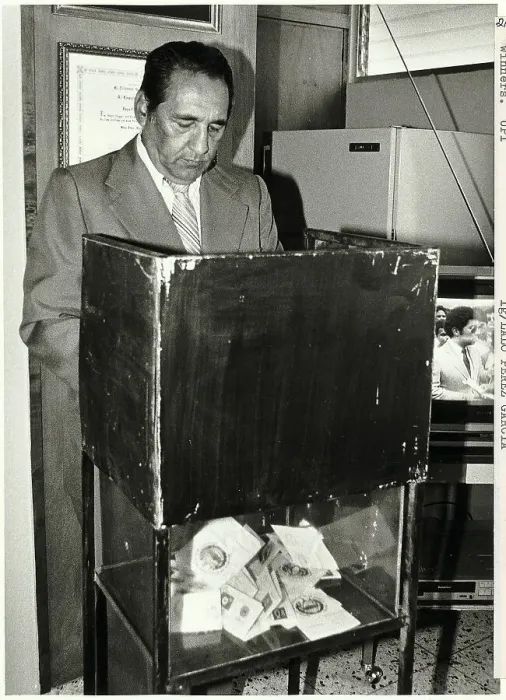Framed Print : Jose Napoleon Duarte Voting in Elections Framed Print : Jose Napoleon Duarte Voting in Elections