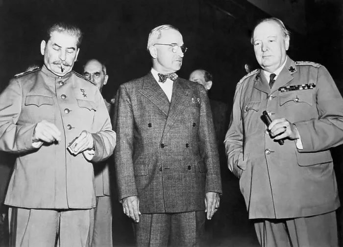 Framed Print : Josef Stalin with Harrys Truman and Winston Churchill Framed Print : Josef Stalin with Harrys Truman and Winston Churchill