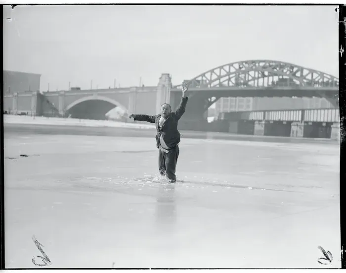 Framed Print : Joseph Braff Falling Through Ice During Experiment Framed Print : Joseph Braff Falling Through Ice During Experiment