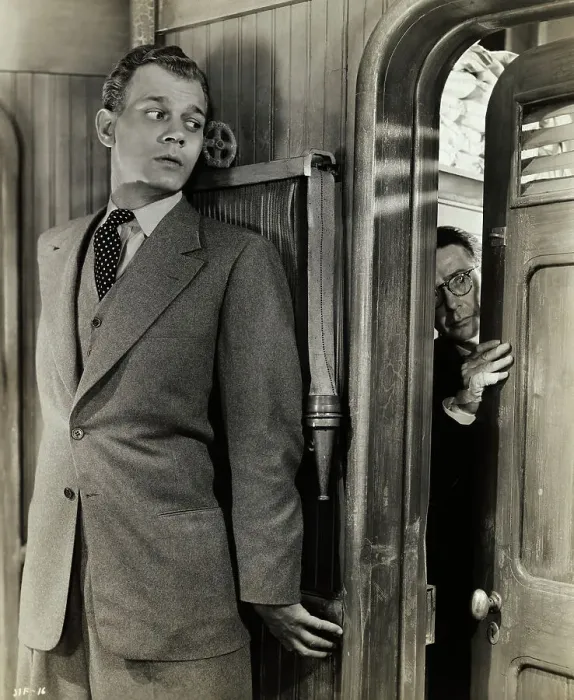 Framed Print : Joseph Cotten in Movie Scene at Door Framed Print : Joseph Cotten in Movie Scene at Door
