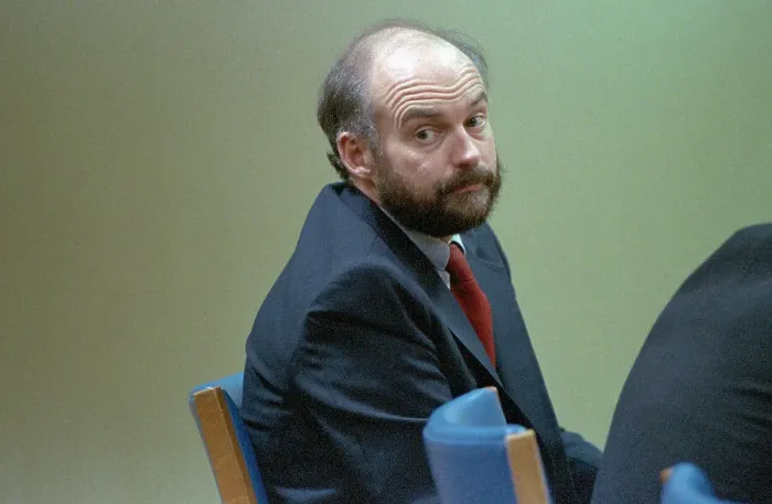 Framed Print : Joseph Hazelwood Listening to Testimony in Court Framed Print : Joseph Hazelwood Listening to Testimony in Court