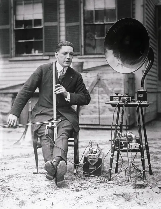 Framed Print : Joseph J McCrann Posing with Radio Apparatus Framed Print : Joseph J McCrann Posing with Radio Apparatus