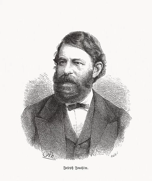 Joseph Joachim (1831-1907), Hungarian violinist, wood engraving, published in 1893