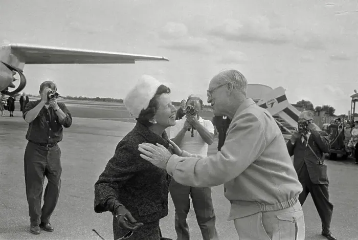 Framed Print : Joseph Kennedy Greeting His Wife Rose Framed Print : Joseph Kennedy Greeting His Wife Rose