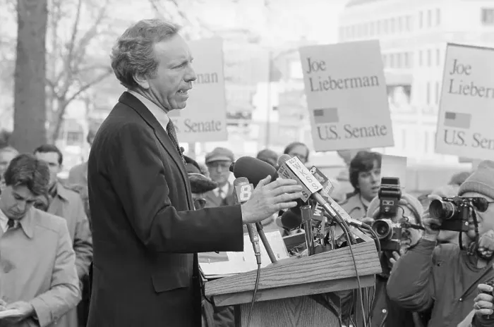 Framed Print : Joseph Lieberman at Campaign Podium Framed Print : Joseph Lieberman at Campaign Podium