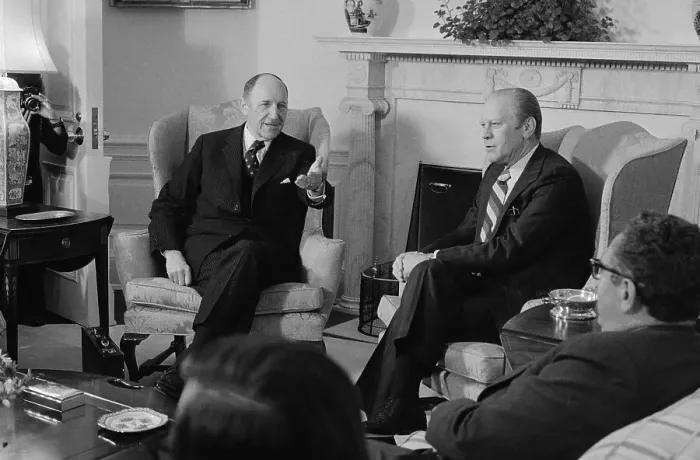Framed Print : Joseph Luns Meeting with President Framed Print : Joseph Luns Meeting with President