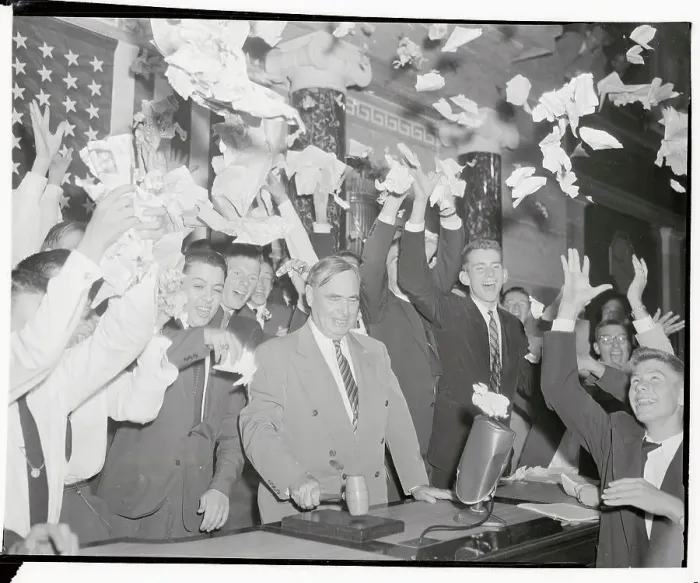 Framed Print : Joseph Martin Surrounded by Celebrating Page Boys Framed Print : Joseph Martin Surrounded by Celebrating Page Boys