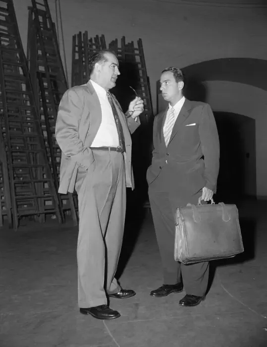 Framed Print : Joseph McCarthy Chatting With Roy Cohn Framed Print : Joseph McCarthy Chatting With Roy Cohn