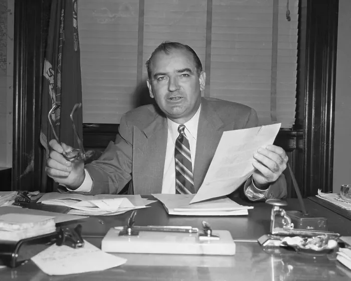 Framed Print : Joseph McCarthy Holding Censure Documents Framed Print : Joseph McCarthy Holding Censure Documents