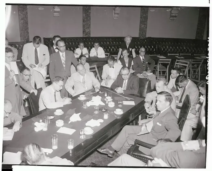 Framed Print : Joseph McCarthy Meeting With Senate Subcommittee Framed Print : Joseph McCarthy Meeting With Senate Subcommittee