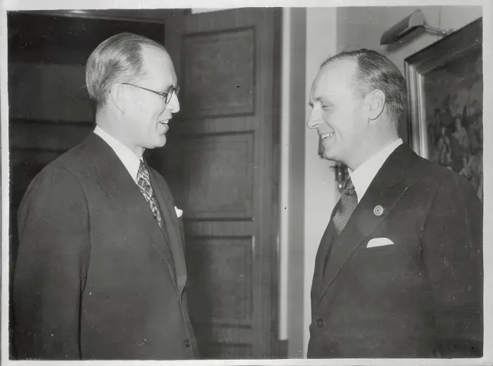 Framed Print : Joseph P Kennedy Chatting with Joachim Von Ribbentrop Framed Print : Joseph P Kennedy Chatting with Joachim Von Ribbentrop