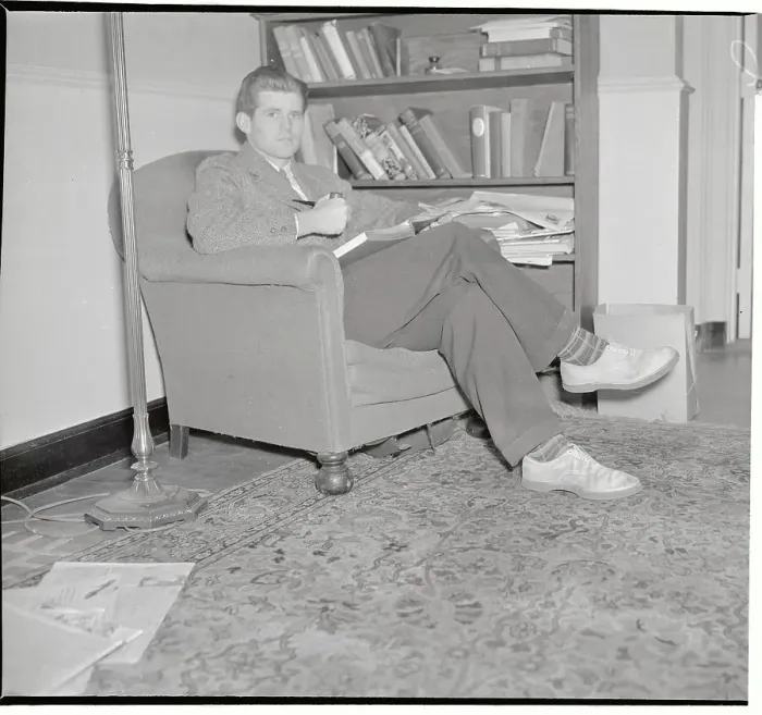 Framed Print : Joseph P. Kennedy Relaxing at College