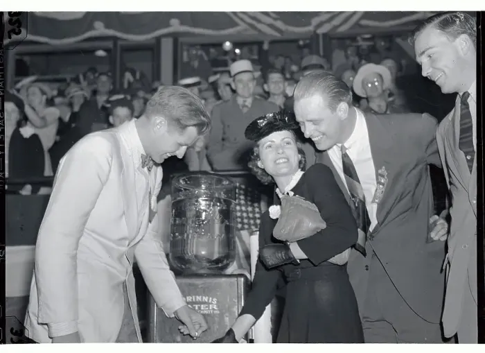 Framed Print : Joseph Patrick Kennedy Jr. and President Roosevelt's Son Taking a Drink of Water Framed Print : Joseph Patrick Kennedy Jr. and President Roosevelt's Son Taking a Drink of Water