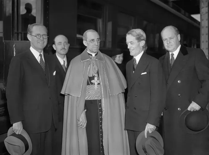 Framed Print : Joseph Patrick Kennedy Posing with Religious Leaders