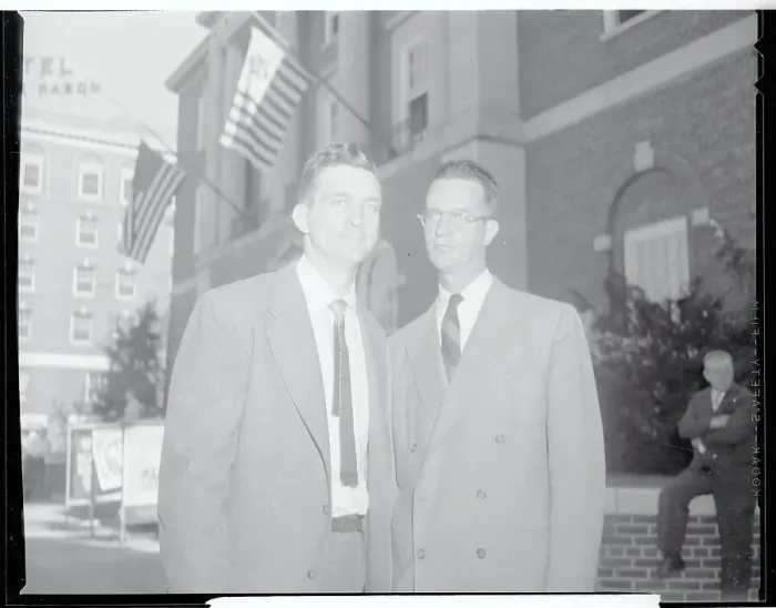 Framed Print : Joseph Petersen With His Attorney Framed Print : Joseph Petersen With His Attorney