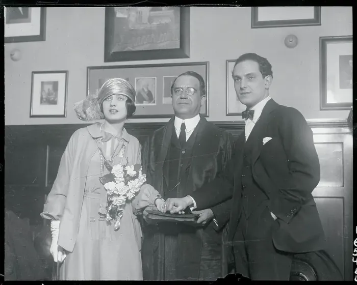Framed Print : Joseph Schildkraut and Elsie Bartlett Porter with Judge Framed Print : Joseph Schildkraut and Elsie Bartlett Porter with Judge