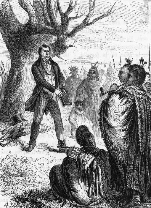 Framed Print : Joseph Smith Preaching To Nat. Americans Framed Print : Joseph Smith Preaching To Nat. Americans
