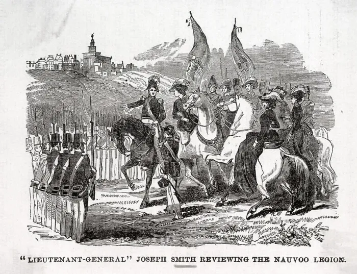Framed Print : Joseph Smith Reviewing Soldiers (Illus.) Framed Print : Joseph Smith Reviewing Soldiers (Illus.)