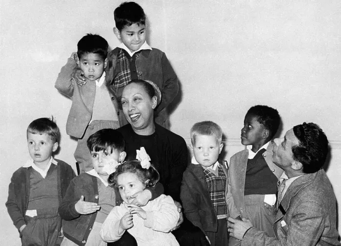 Framed Print : Josephine Baker With Husband and Children Framed Print : Josephine Baker With Husband and Children