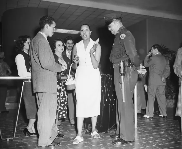 Framed Print : Josephine Baker Talking to Cuban Policeman Framed Print : Josephine Baker Talking to Cuban Policeman