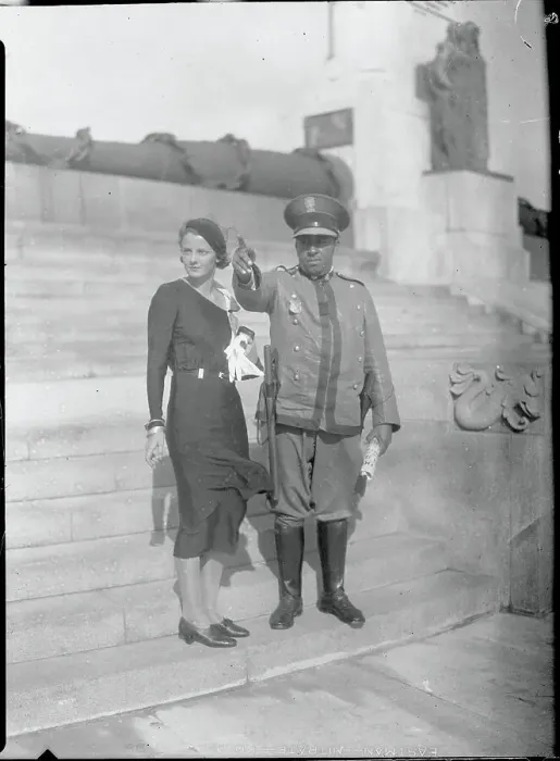 Framed Print : Josephine McKim Being Directed by Police Officer Framed Print : Josephine McKim Being Directed by Police Officer
