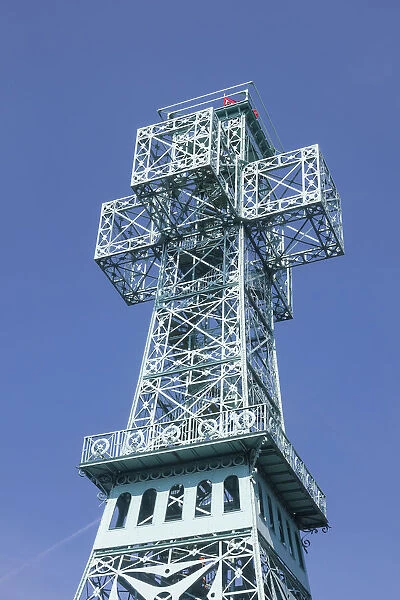 Josephs Cross, lookout tower on the Great Auersberg Mountain, Stolberg im Harz, Saxony-Anhalt, Germany