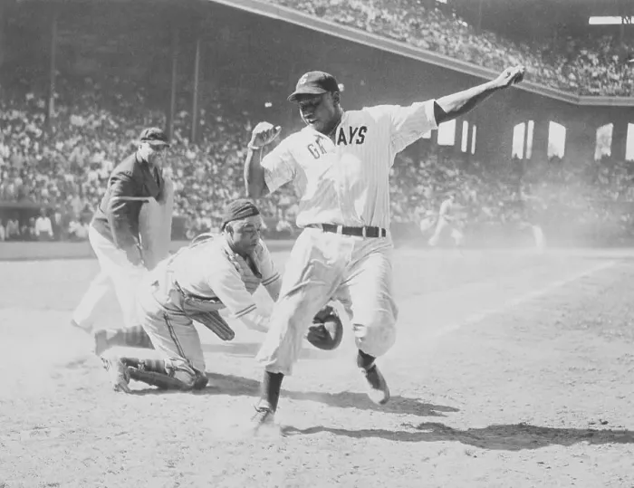Framed Print : Josh Gibson Being Tagged Out at Home Plate Framed Print : Josh Gibson Being Tagged Out at Home Plate