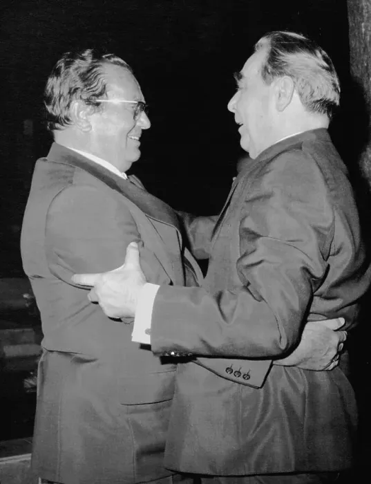 Framed Print : Josip Broz Tito Embracing Leonid Brezhnev Framed Print : Josip Broz Tito Embracing Leonid Brezhnev
