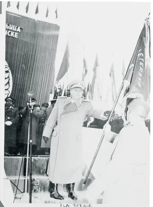 Framed Print : Josip Broz Tito Holding a Flag Framed Print : Josip Broz Tito Holding a Flag