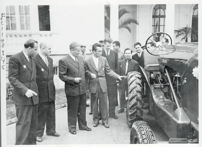 Framed Print : Josip Broz Tito Inspecting a Tractor Framed Print : Josip Broz Tito Inspecting a Tractor