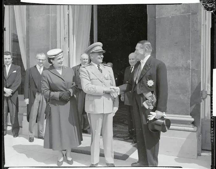 Framed Print : Josip Broz Tito with Paris Leader Rene Coty Framed Print : Josip Broz Tito with Paris Leader Rene Coty