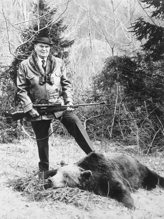Framed Print : Josip Broz Tito Posing with a Bear Framed Print : Josip Broz Tito Posing with a Bear