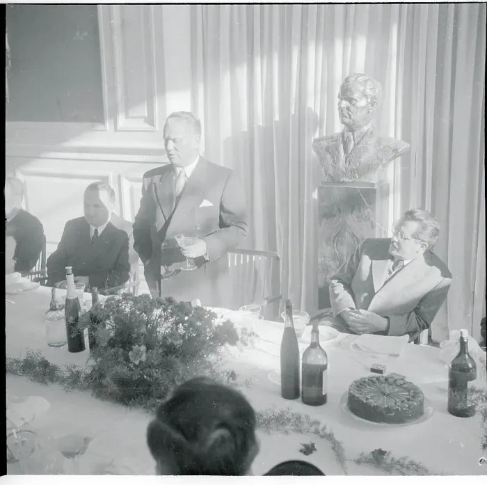 Framed Print : Josip Broz Tito Standing to Make Short Speech at Event Framed Print : Josip Broz Tito Standing to Make Short Speech at Event