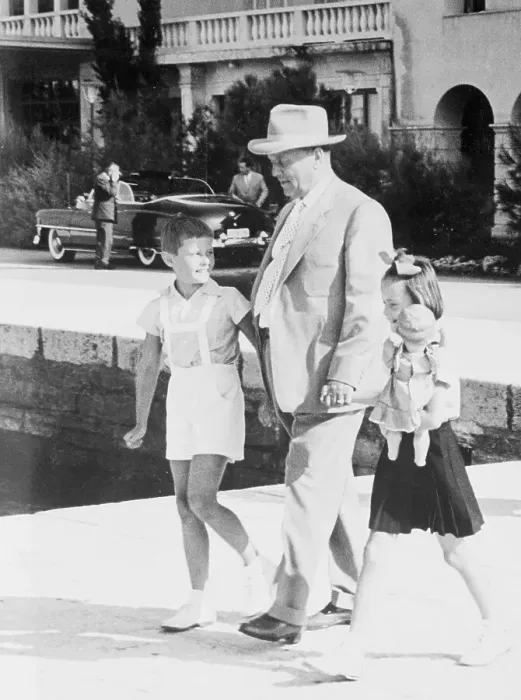 Framed Print : Josip Broz Tito Walking with His Two Grandchildren