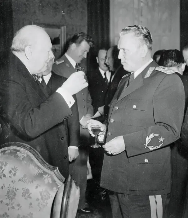 Framed Print : Josip Broz Tito Being Welcomed by Winston Churchill Framed Print : Josip Broz Tito Being Welcomed by Winston Churchill