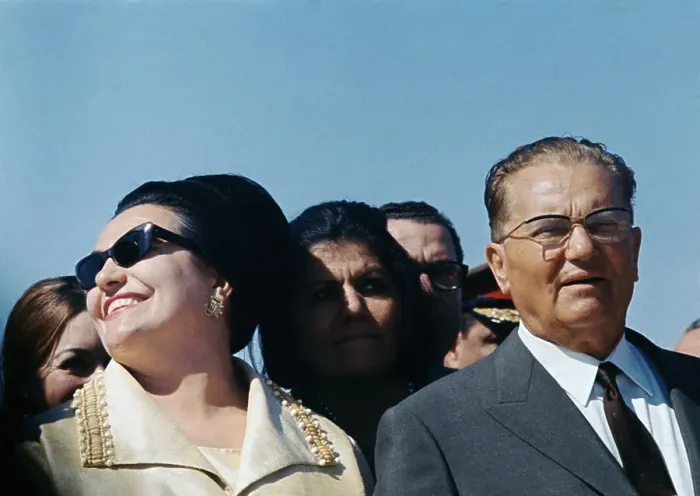 Framed Print : Josip Broz Tito with His Wife and Mrs Gamal Abdul Framed Print : Josip Broz Tito with His Wife and Mrs Gamal Abdul