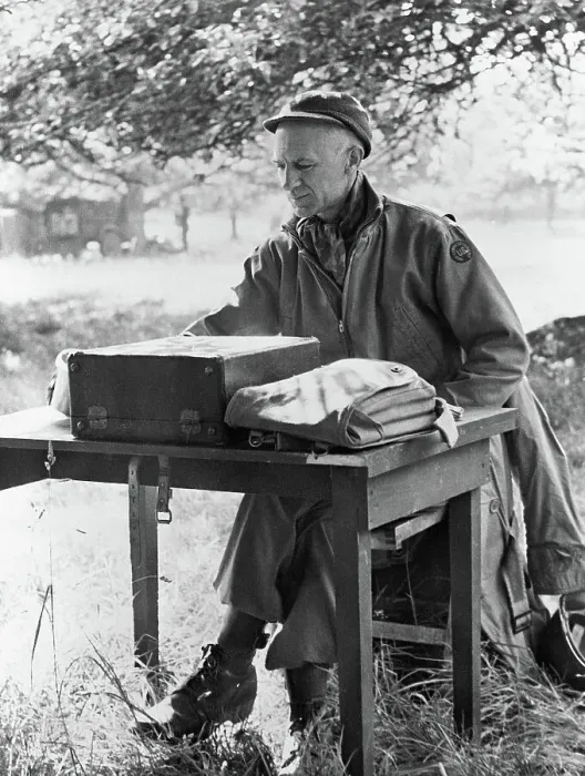 Framed Print : Journalist Ernie Pyle at the Front Framed Print : Journalist Ernie Pyle at the Front
