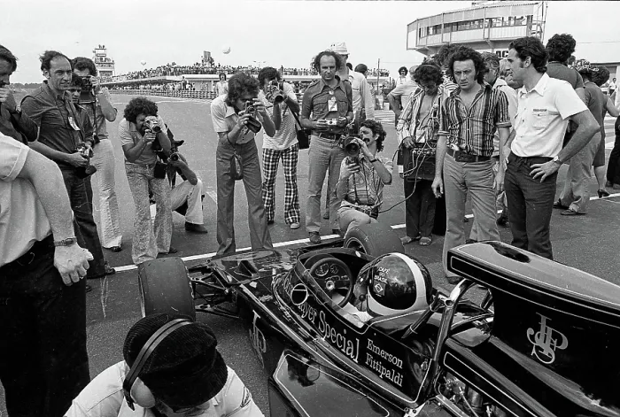 Framed Print : Journalists Photograph Emerson Fittipaldi At The Argentine Grand Prix Framed Print : Journalists Photograph Emerson Fittipaldi At The Argentine Grand Prix