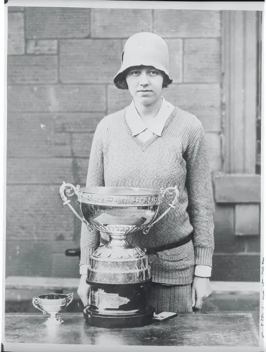 Framed Print : Joyce Wethered Posing with Her Trophy Cup Framed Print : Joyce Wethered Posing with Her Trophy Cup