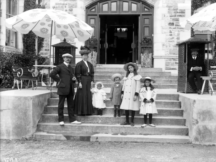Framed Print : Js Hotel. Prosperous Victorian and Edwardian holidaymakers flock to the Framed Print : Js Hotel. Prosperous Victorian and Edwardian holidaymakers flock to the