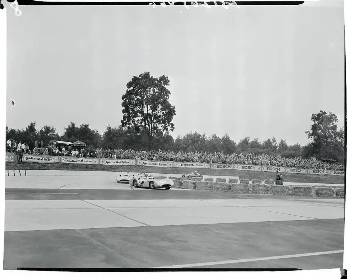 Framed Print : Juan M. Fangio and Karl Kling Racing in a Grand Prix Framed Print : Juan M. Fangio and Karl Kling Racing in a Grand Prix