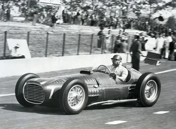 Framed Print : Juan Manuel Fangio Warming Up Race Car Framed Print : Juan Manuel Fangio Warming Up Race Car